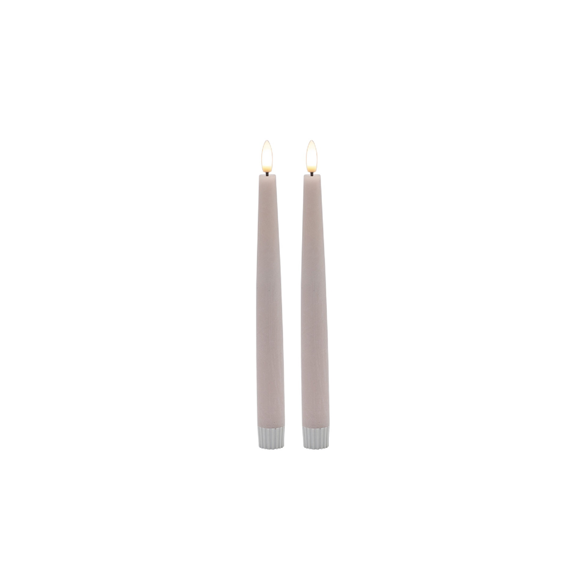 2 Pc Tall Flameless Taper Candle, Pink