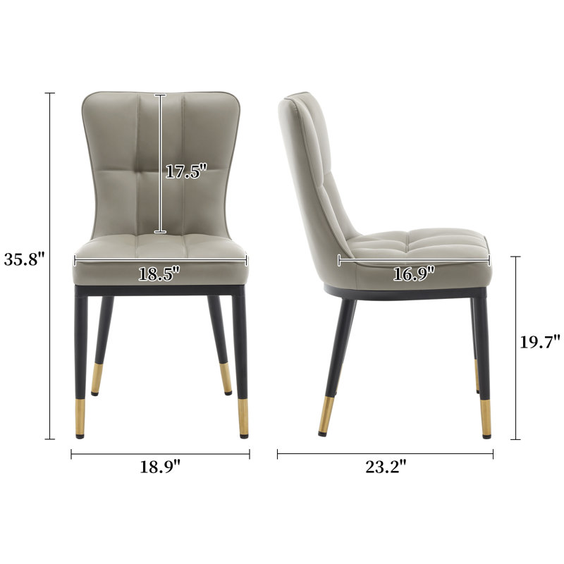 Upholstered Dining Chair, Greenish Gray