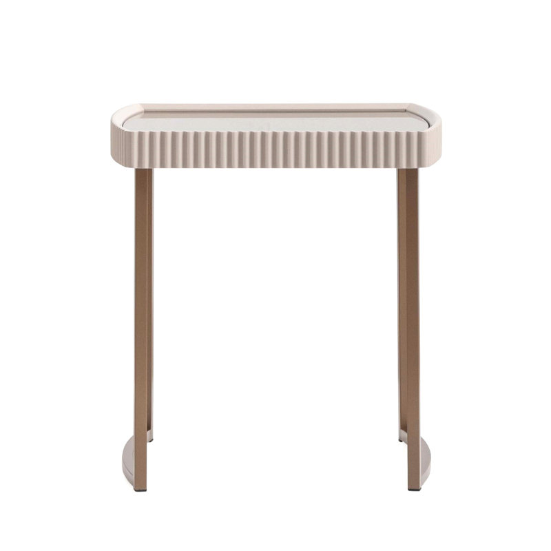 Lisbon Side Table - Silken Cream/Bronze