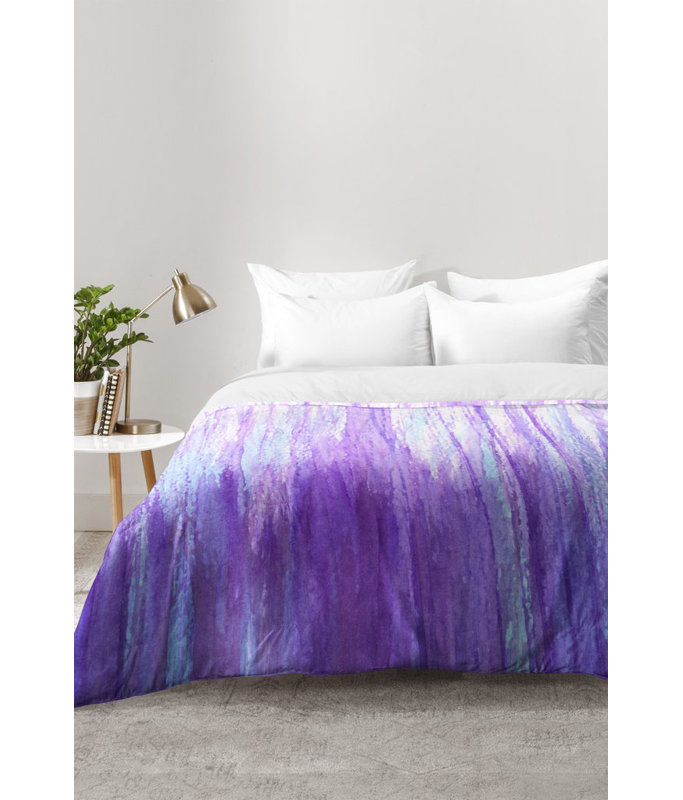 Ensemble d'édredon mauve en microfibre moderne et contemporain, Édredon pour lit simple TG + 1 taie décorative