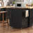 39.3" Farmhouse Kitchen Island with Drop Leaf-2060111113