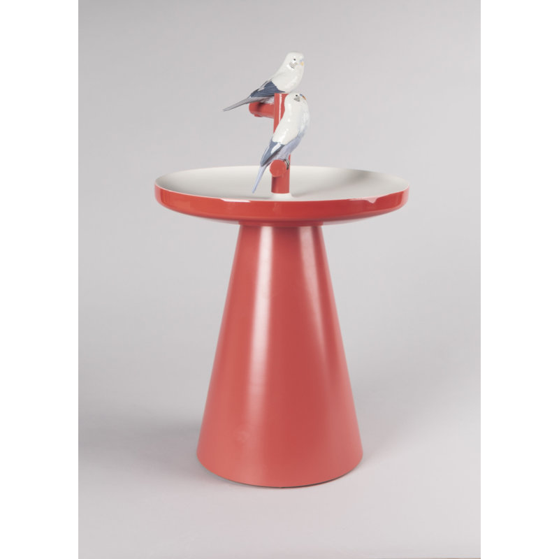 The Parrot Party Pedestal End Table