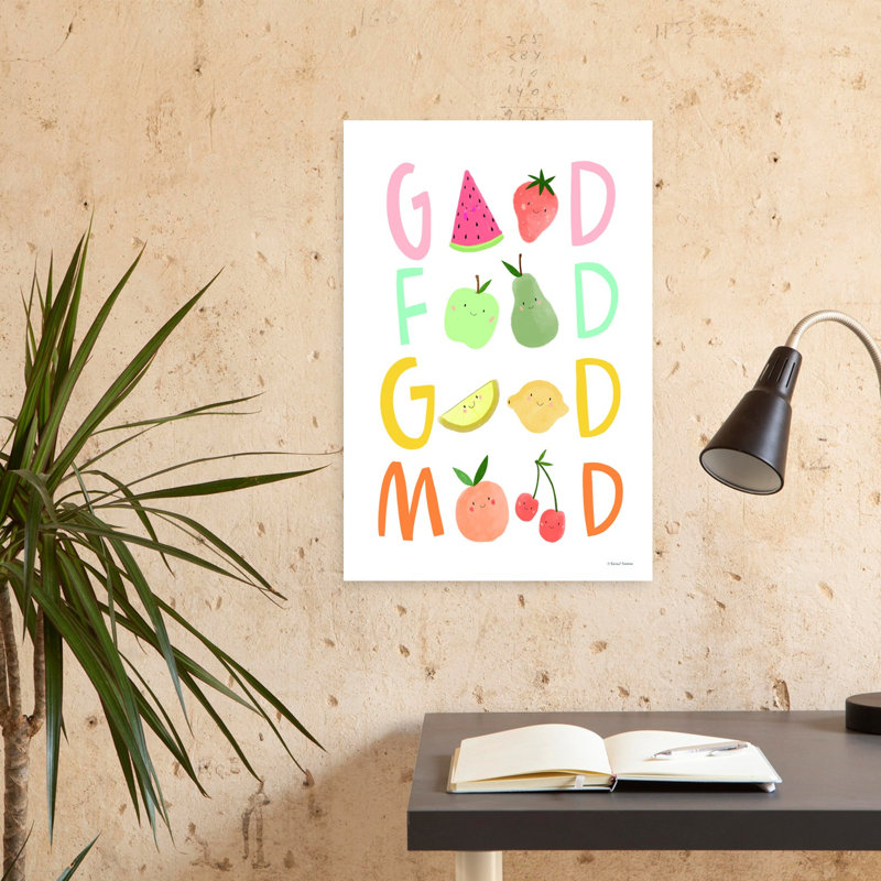 Good Good Good Mood II Playful Whimsical Abstract Fruit, art mural, H 24 po x l 16 po