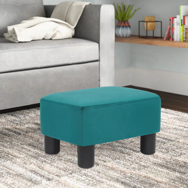 Repose-pieds rectangulaire moderne, Tissu sarcelle