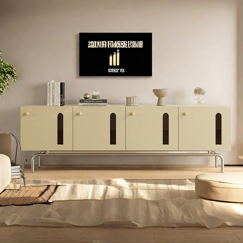 Cream style simple modern TV cabinet