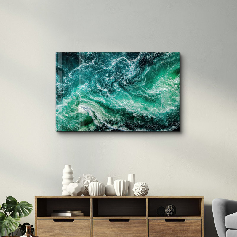 Élégante peinture murale en verre trempé de 13,8 po x 21,7 po | 100% verre trempé, épaisseur: 0,16 pouce | Imprimé UV pour des couleurs éclatantes | Parfait pour la décoration intérieure, le salon et les espaces de bureau