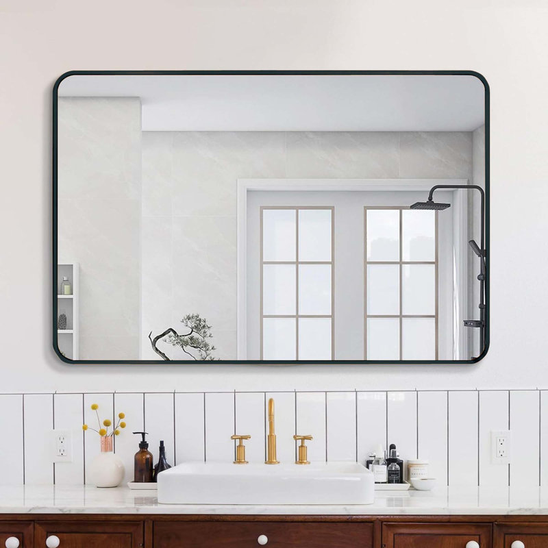 Miroir de salle de bain 30x40 ", Noir, Rectangulaire, 30 po x 40 po