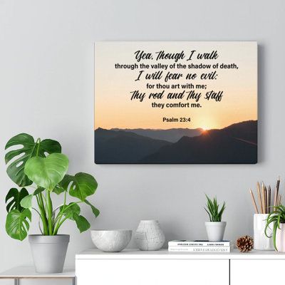 I Will Fear No Evil Psalm 23:4 - Wrapped Canvas Print