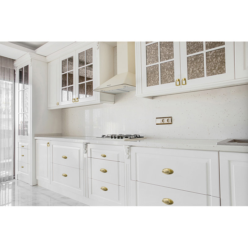 Utopia Alley Megan Cabinet Ring Pull Knob - Decorative Cabinet Drop Pull Knobs For Cabinets And Drawers - Vintage Cabinet Hardware With Hand Finished Polished Gold - Metal Drawer Pull Knobs 1.9" (Set Of 5)