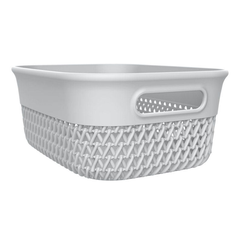  10 Qt Decorative Storage Basket, Medium Home Organizer, White, 6 Pack, White, 6