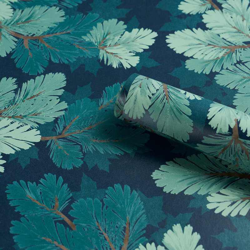 Floral Paper Wallpaper Roll, Midnight