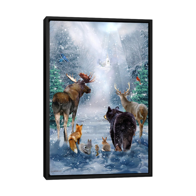 Woodland visiteurs, H 26 po x l 18 po, Cadre flottant noir
