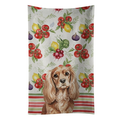 Ruby Cavalier Spaniel Vegetables Kitchen Towel