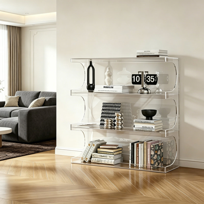 Support de présentation Wave Wave, 39.37" H x 39.37" W x 11.81" D, Clear
