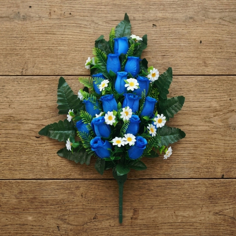 Fleurs de cimetière artificielles, Bleu très foncé