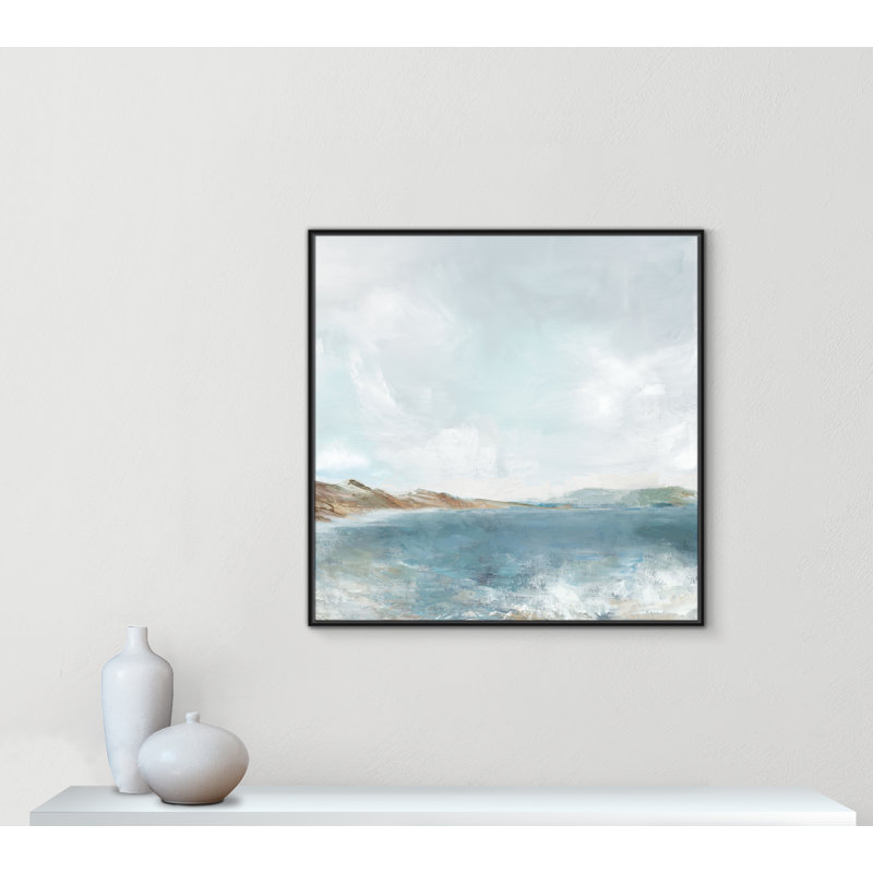 Echoes in Blue Print by PI Studio, 41.5" H x 41.5" W, Black Floater