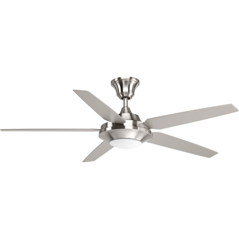 54'' - Blade LED Standard Ceiling Fan with Remote Control and Light Kit Included, Brushed Nickel, Silver