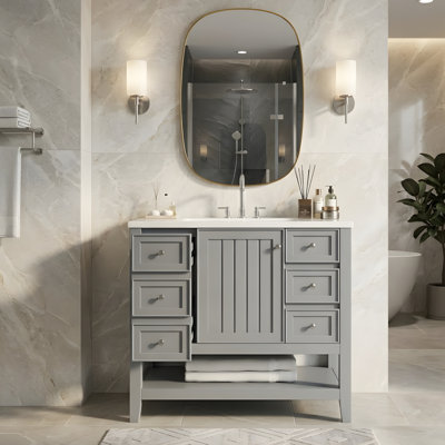 Meuble-lavabo 36 po avec lavabo et rangement polyvalent