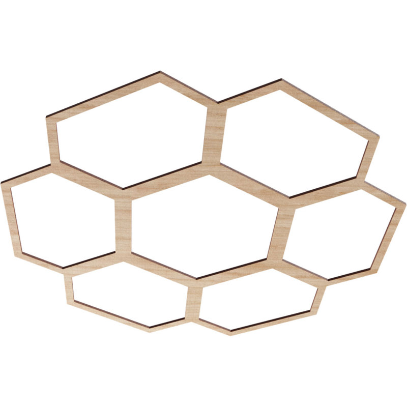 Médaillon de plafond en bois Florin, Aulne, H 34 po x l 34 po x P 0,38 po