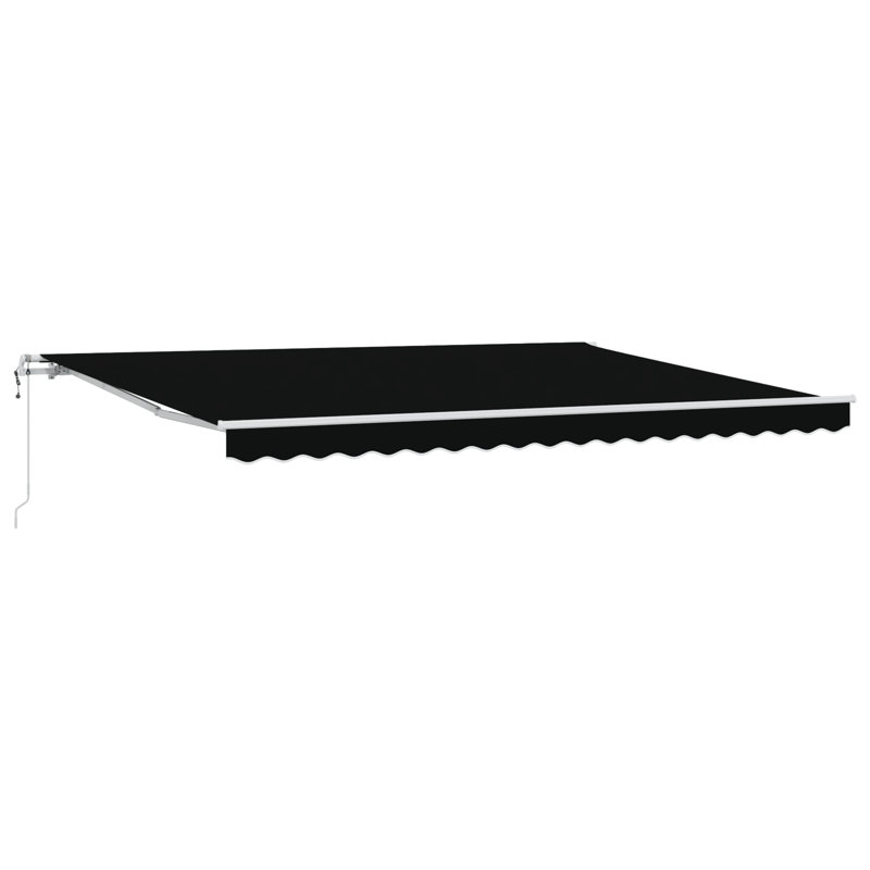 Brayden Studio Retractable Patio Awning, 450 cm W x 350 cm D, Black