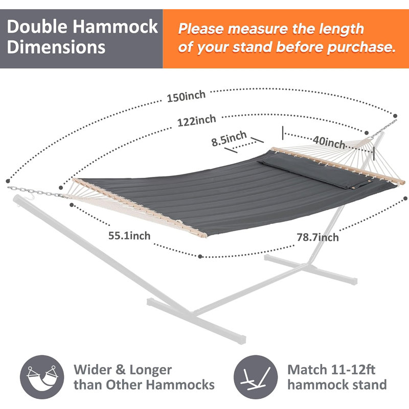 Heavy duty double hammock