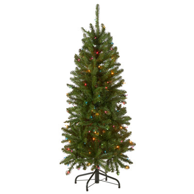 Kingswood Pencil 9' Green Fir Artificial Christmas Tree with 500 Clear Lights with Stand