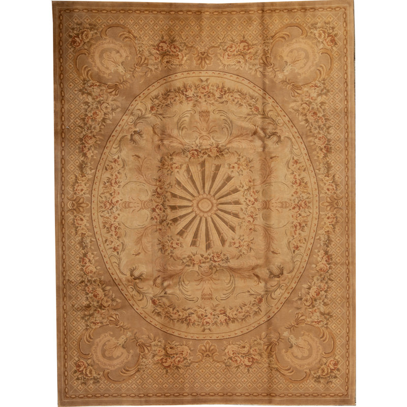 Hand-Knotted High-Quality Green Area Rug