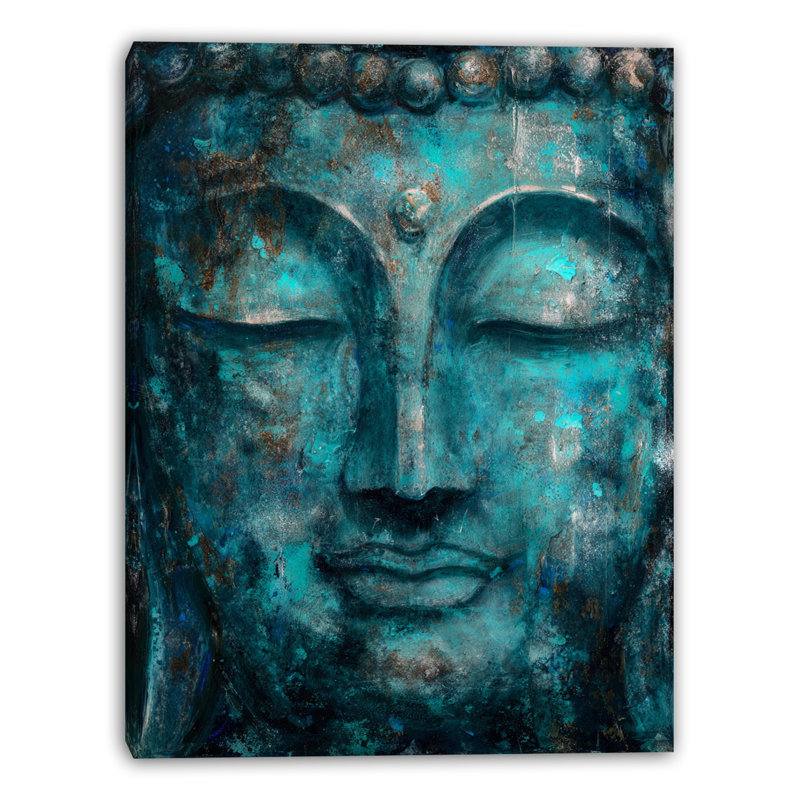 Art mural sur toile Verdigris Buddha IV, L 12 po x H 16 po x P 1 po