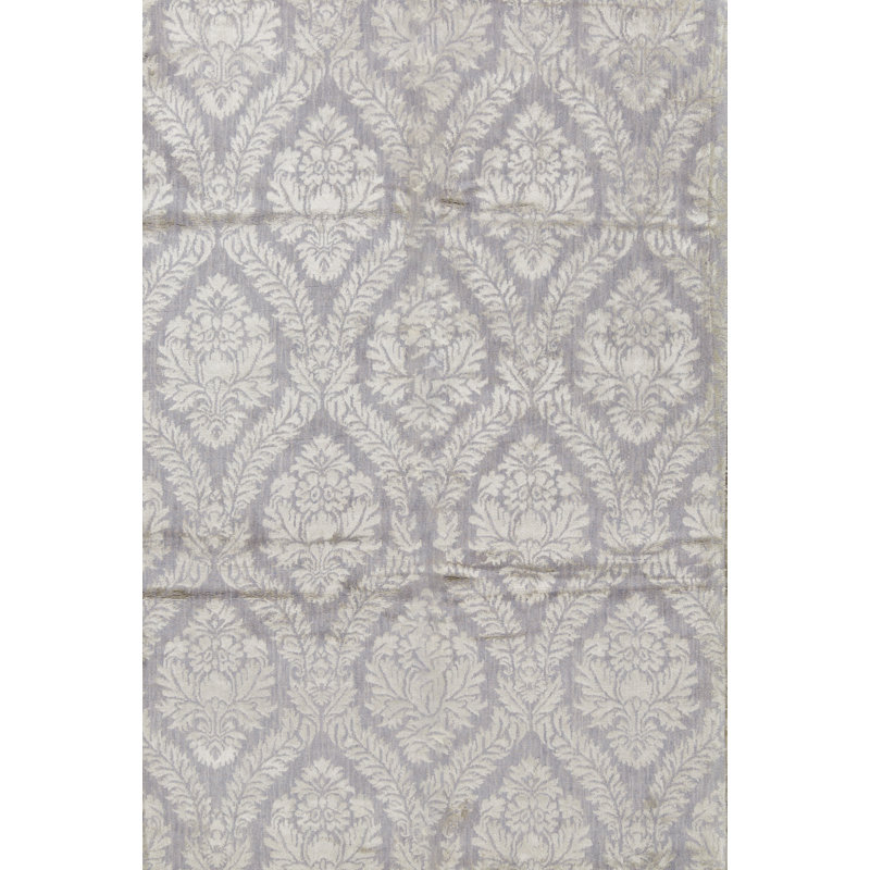 Tapis gris et beige noué à la main de haute qualité