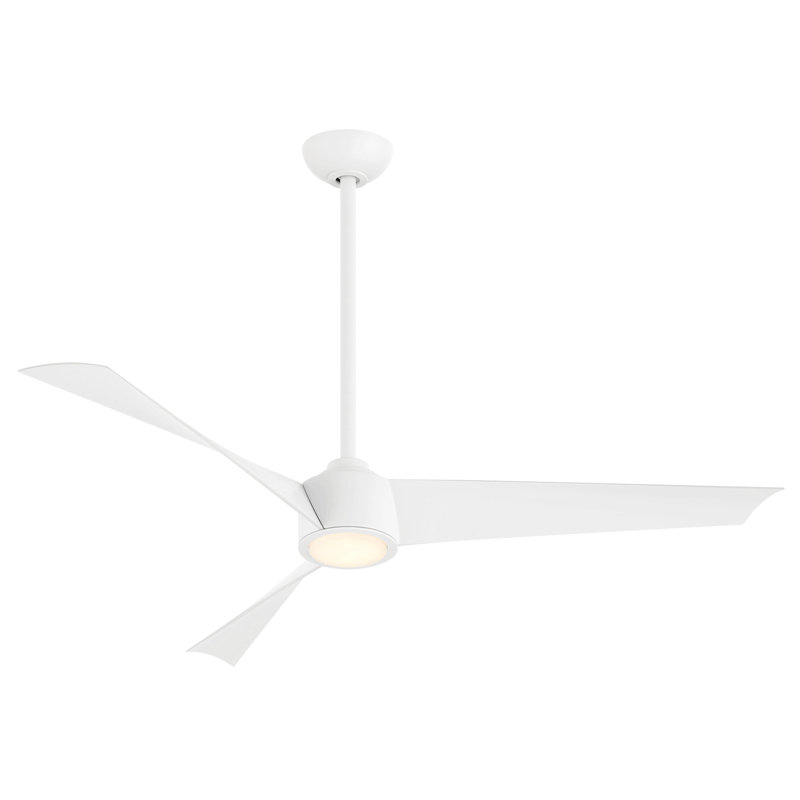 Pike 56" Led Ceiling Fan, White, White