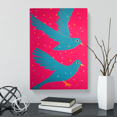 Two Dove Birds - Wrapped Canvas