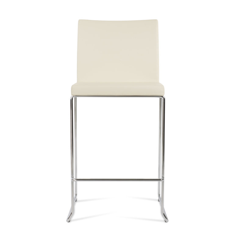 Aria Stackable Bar & Counter Stool, Bar Stool (29” Seat Height), Chrome, Cream PPM