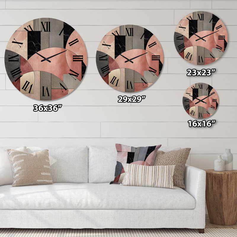 Horloge murale surdimensionnée rose, Petit