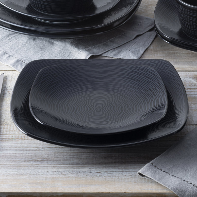 Couvert individuel 4 pièces Noritake Colorscapes Swirl, Noir