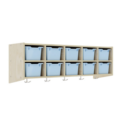 ECR4Kids Streamline 10-Section Hanging Coat Locker with 10 Scoop Front Bins, Cubby Storage