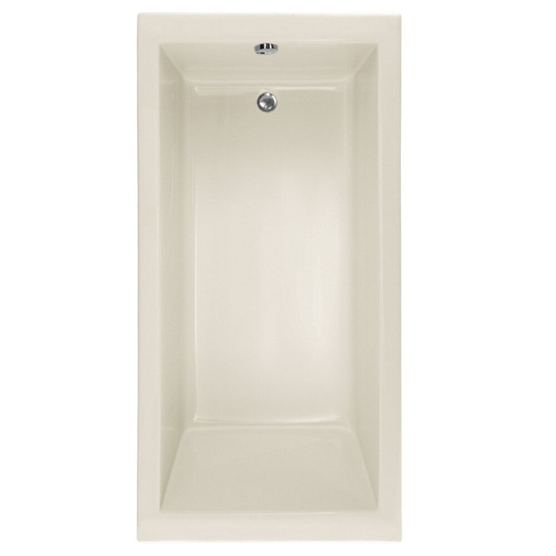 Lacey 72'' x 40'' Soaking Acrylic Bathtub, Biscuit, White