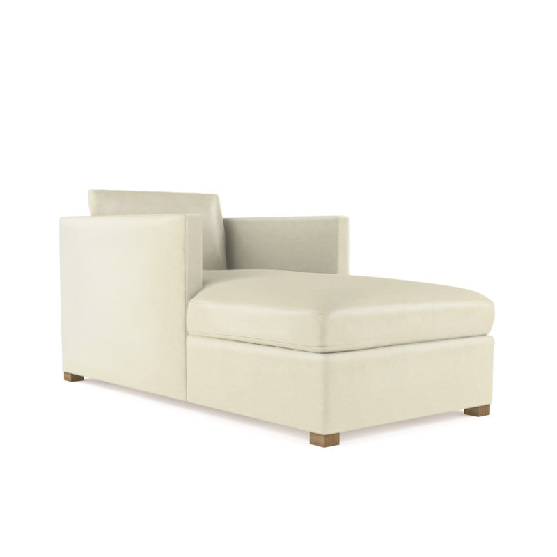 Chaise longue Madison, Patiné, Cuir rétro albâtre