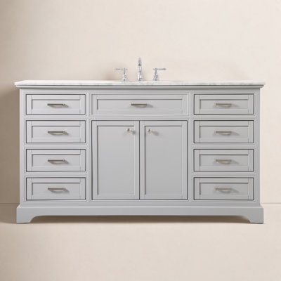 Hermes 60'' Single Bathroom Vanity with Marble Top