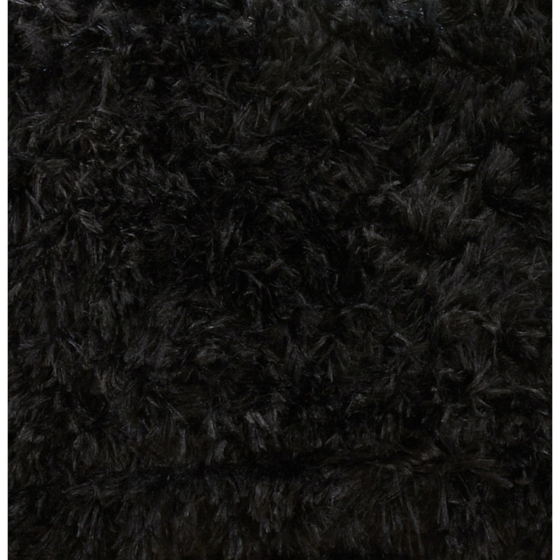 Classic Black Faux Fur Oblong Throw Pillow with Down Filling