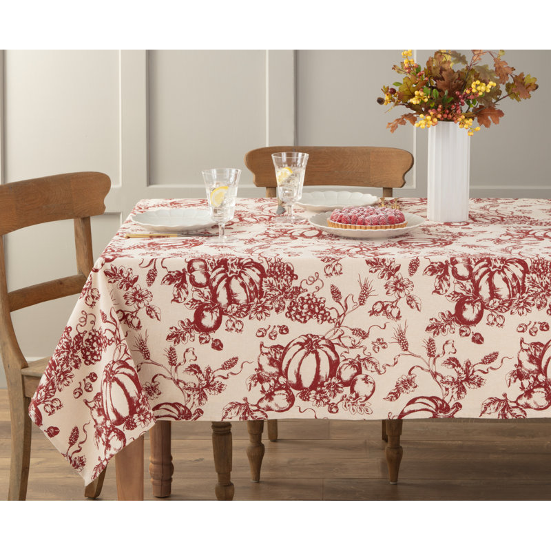 Lenox Pumpkin Toile Tablecloth, 60" W x 102" L