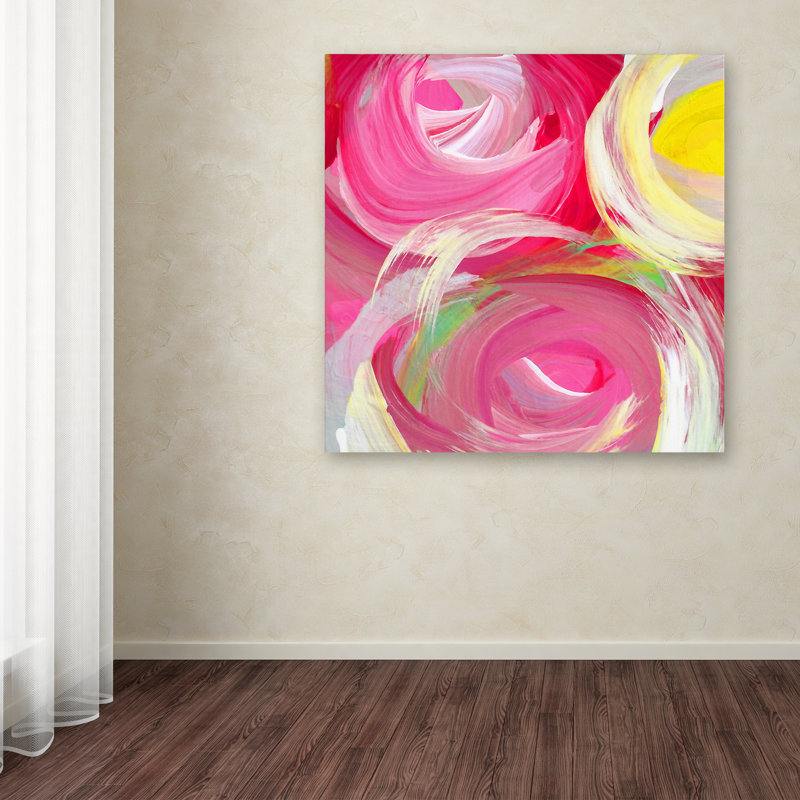 "Rose Garden Circles Square 4" par Gregson, reproduction d'art sur toile tendue, H 18 po x l 18 po x P 2 po