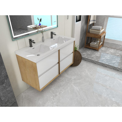Ensemble de meuble-lavabo double mural 47 po Seavy