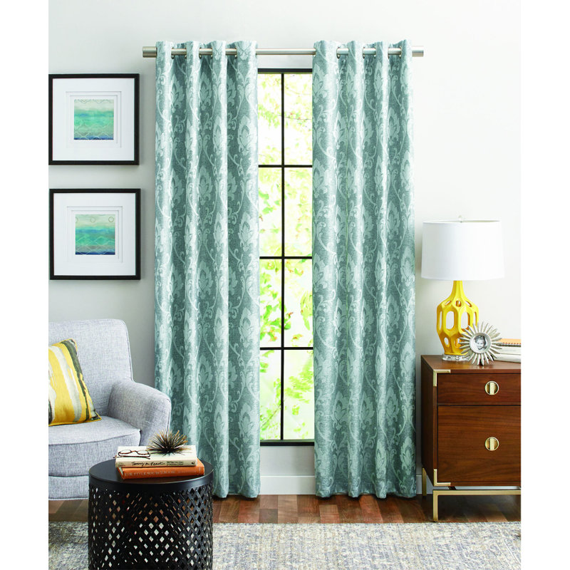 Brocton Room Darkening Curtain Single Panel, Blue