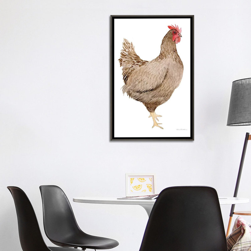 «Life on the Farm: Chicken Element III» par Kathleen Parr McKenna - reproduction, H 40 po x l 26 po x P 1,5 po, Aucun mat