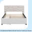 Lit plateforme tapissier avec tête de lit à motif brique, gigogne simple et 2 tiroirs, tissu en lin-1706822037-1706822033