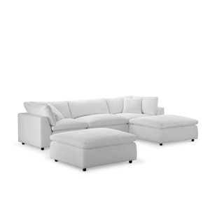 Stain-Resistant Fabric 5Pc L-Shaped Sectional