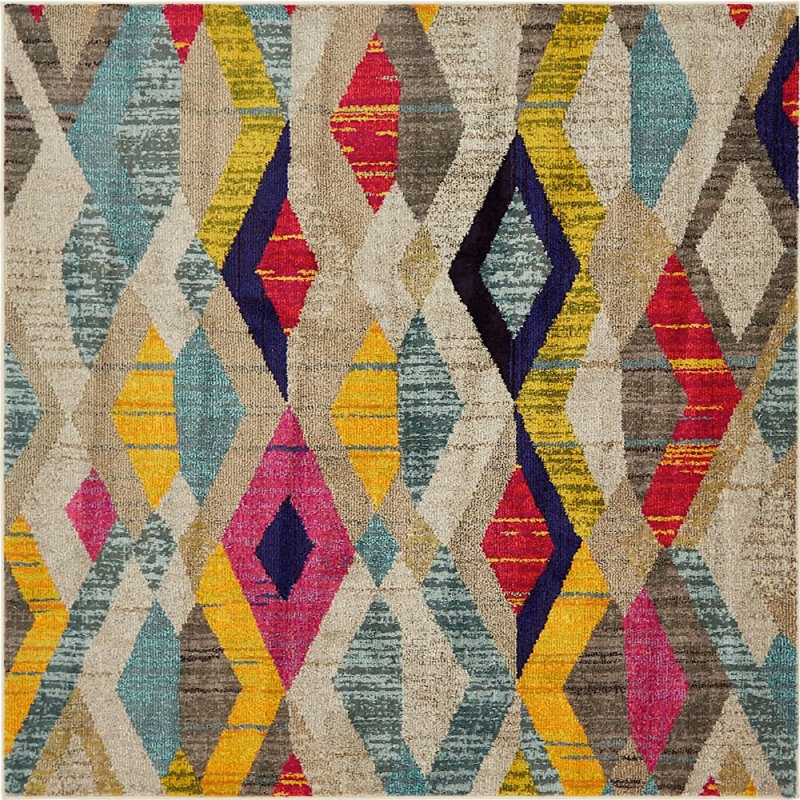 Beverley Abstract Indoor Rug, Square 6'