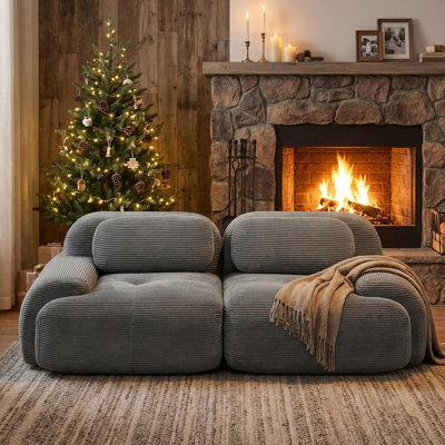 80.3"Cloud Couches for Living Room 2-seat Boneless  Loveseat Sofa Couch for Guest Room, Apartment Bedroom,No Assembly Required