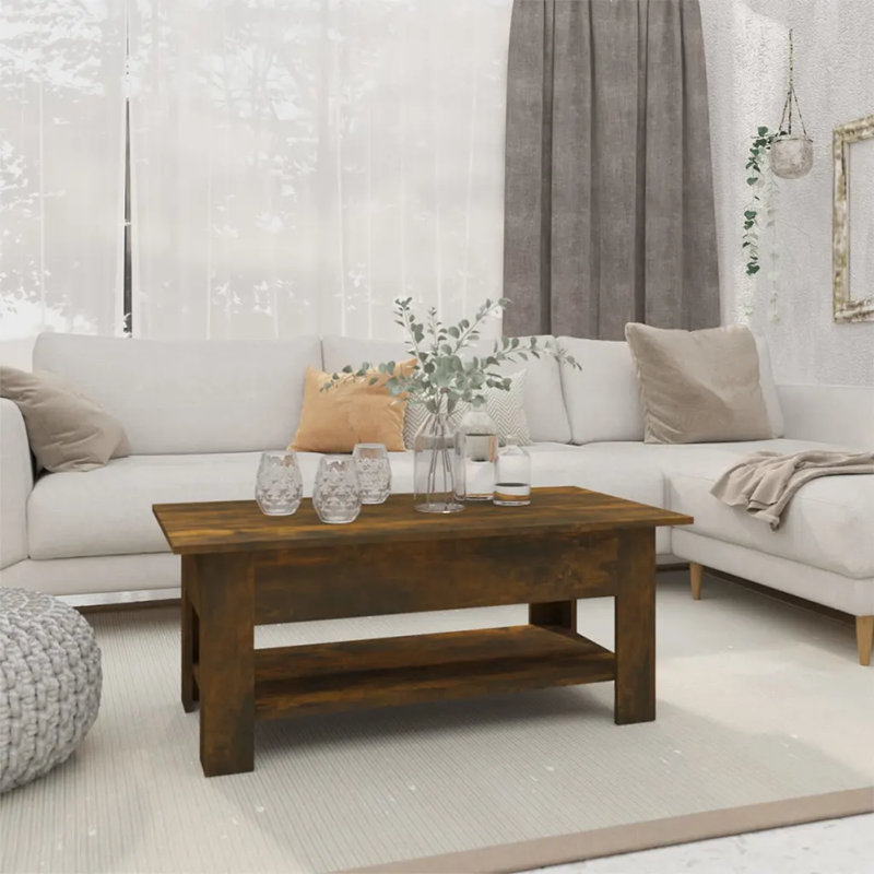 Coffee Table 102x55x42 cm Engineered Wood, Smoked Oak