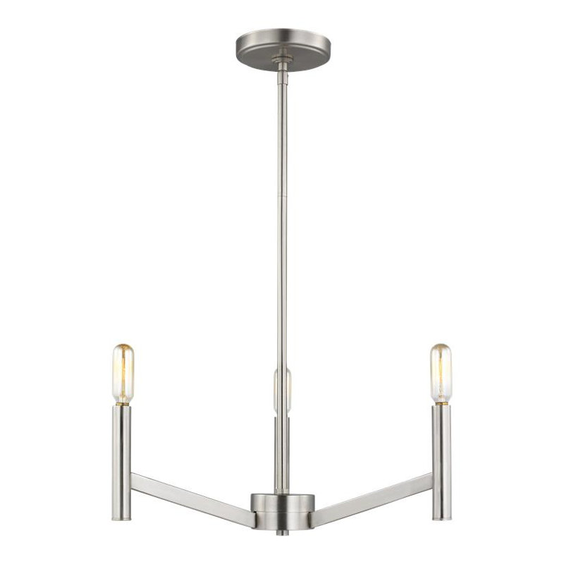 Vector 3 - Light Chandelier, Brushed Nickel, No